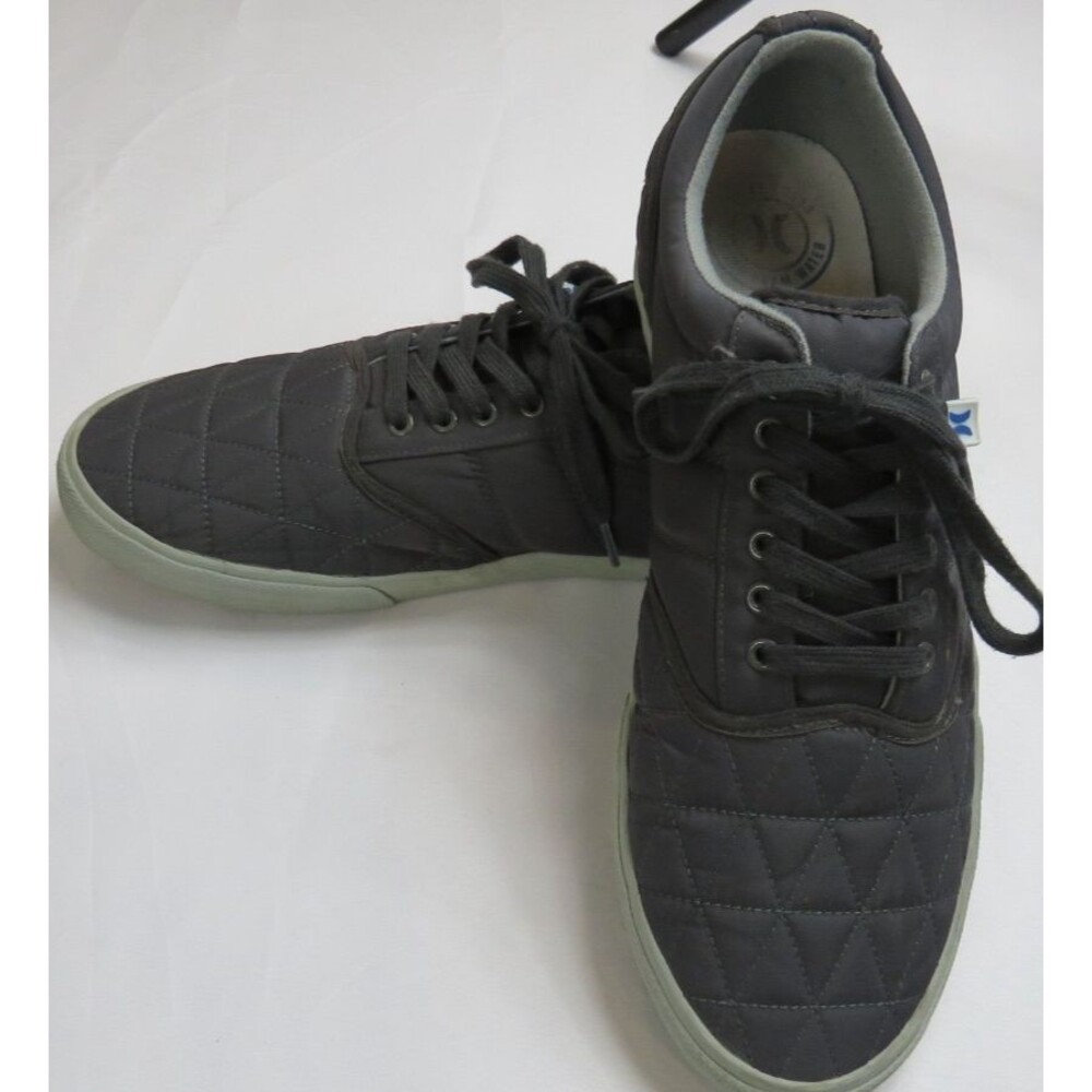 Hurley Mens Quilted Low Top Sneakers Charcoal Gray Casual Shoes Lace Up Size 13
